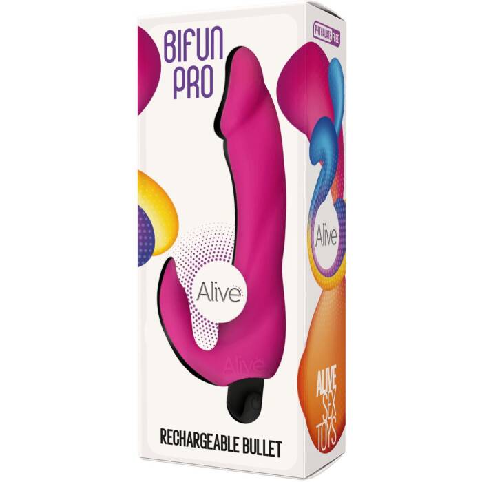 Вібратор вагінально-кліторальний Alive Bifun Pro, Pink, перезаряджуваний