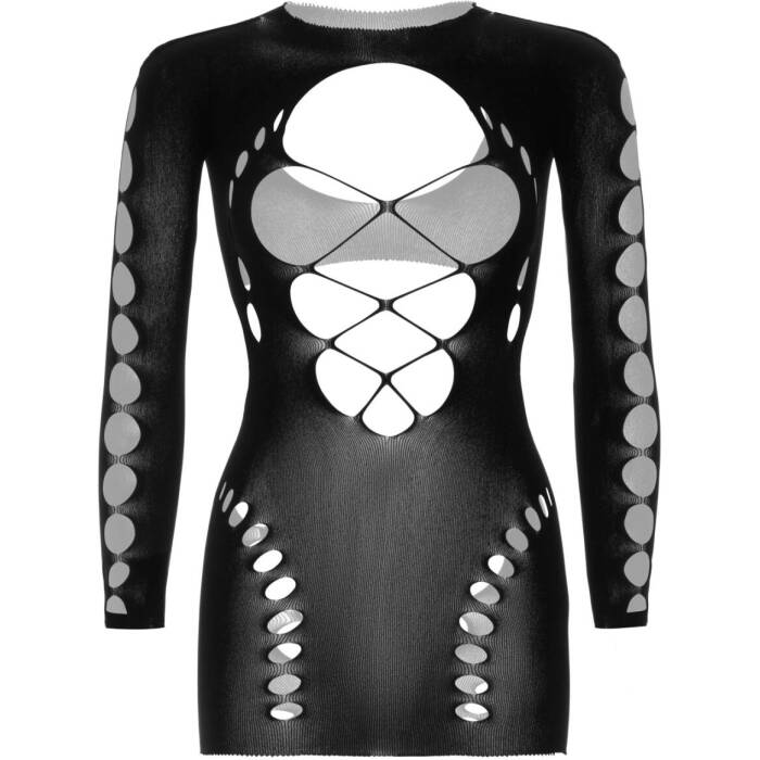 (SALE) Безшовна мінісукня Leg Avenue Long sleeve cut out mini dress One size Black