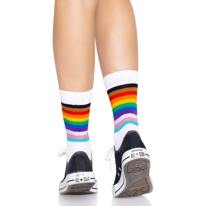 Шкарпетки жіночі в смужку Leg Avenue Pride crew socks Rainbow, 37–43 розмір