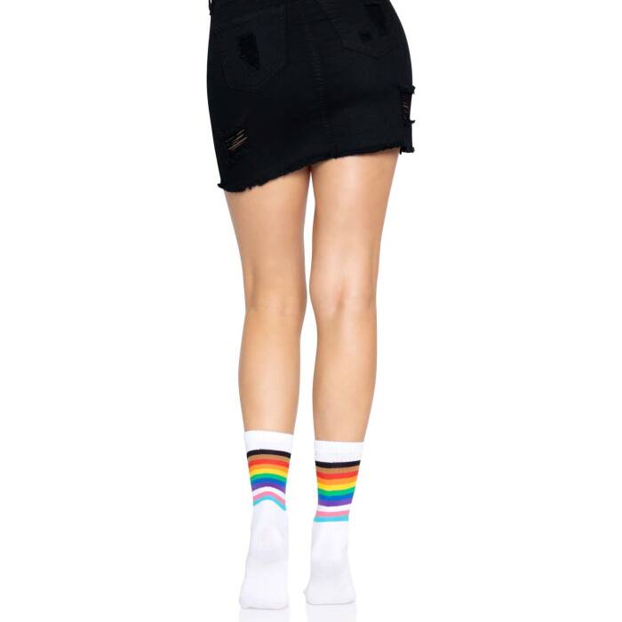 Шкарпетки жіночі в смужку Leg Avenue Pride crew socks Rainbow, 37–43 розмір