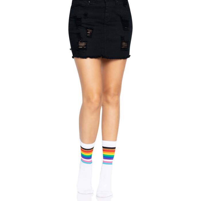 Шкарпетки жіночі в смужку Leg Avenue Pride crew socks Rainbow, 37–43 розмір