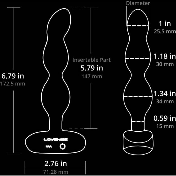 Анальне смарт-намисто з вібрацією та обертанням Lovense Ridge, унісекс