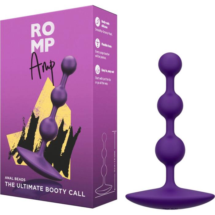 Анальне намисто Romp Amp Dark Purple, силікон, макс. діаметр 2,6 см