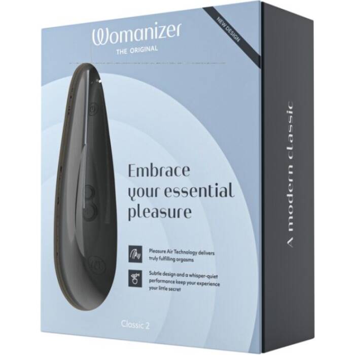 Вакуумний кліторальний стимулятор Womanizer Classic 2 - Black, 10 режимів, функція Afterglow