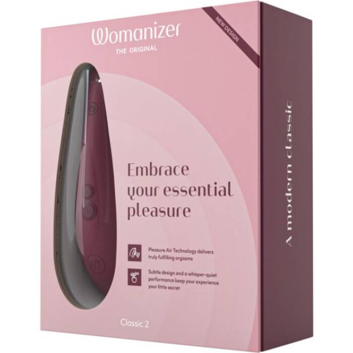 Вакуумний кліторальний стимулятор Womanizer Classic 2 - Bordeaux, 10 режимів, функція Afterglow