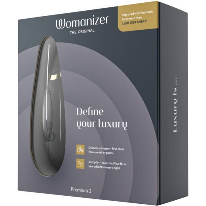 Вакуумний кліторальний стимулятор Womanizer Premium 2 - Black, функції Autopilot та Smart Silence