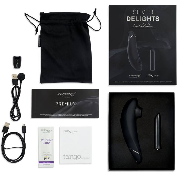 Преміальний подарунковий набір Silver Delights Collection: Womanizer Premium та We-Vibe Tango