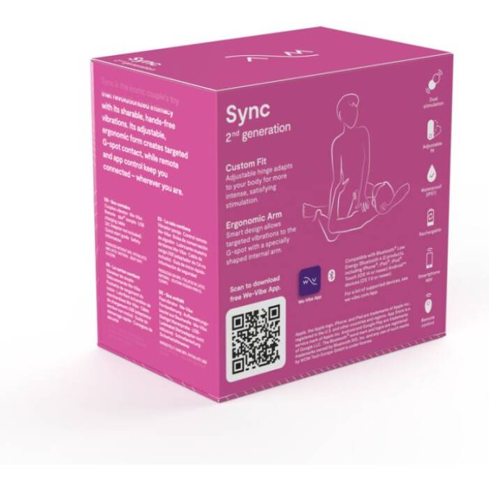 Смарт-вібратор для пар We-Vibe Sync 2 Rose, 10 віброрежимів, пульт ДК