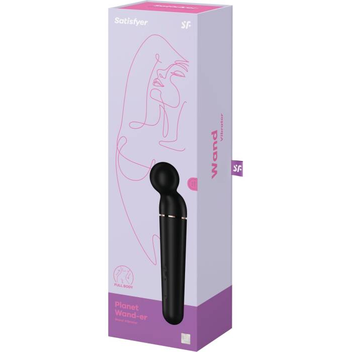 Вібромасажер Satisfyer Planet Wand-er Black/Rosegold, дуже потужний, бездротовий