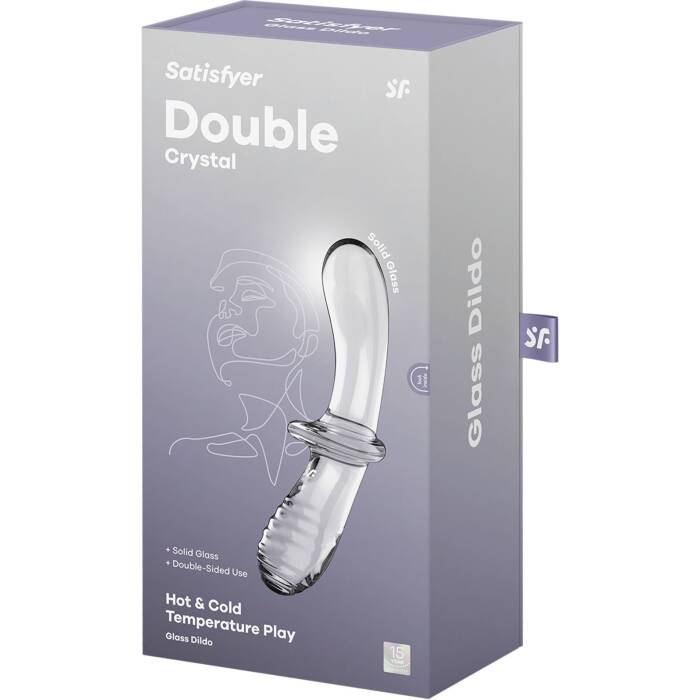 Двосторонній скляний дилдо Satisfyer Double Crystal Transparent, боросилікатне скло, унісекс