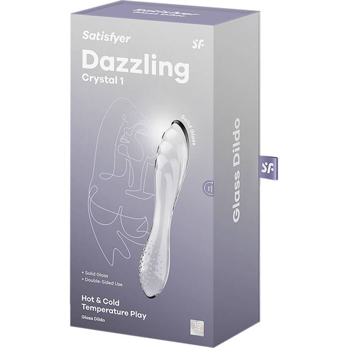 Двосторонній скляний дилдо Satisfyer Dazzling Crystal 1 Transparent, дуже міцний, без стопера