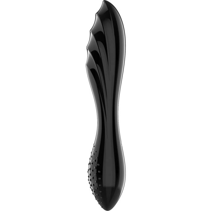 Двосторонній скляний дилдо Satisfyer Dazzling Crystal 1 Black, дуже міцний, без стопера