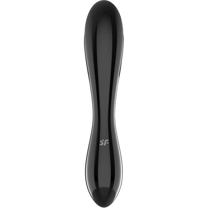 Двосторонній скляний дилдо Satisfyer Dazzling Crystal 1 Black, дуже міцний, без стопера