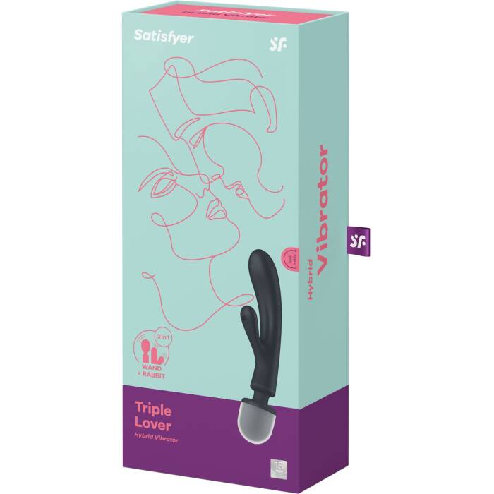 Вібратор-кролик з вібромасажером Satisfyer Triple Lover Grey, 3 мотори