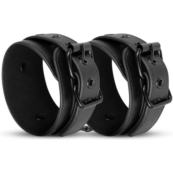 Наручники Bedroom Fantasies: Faux Leather Handcuffs One Size, чорні