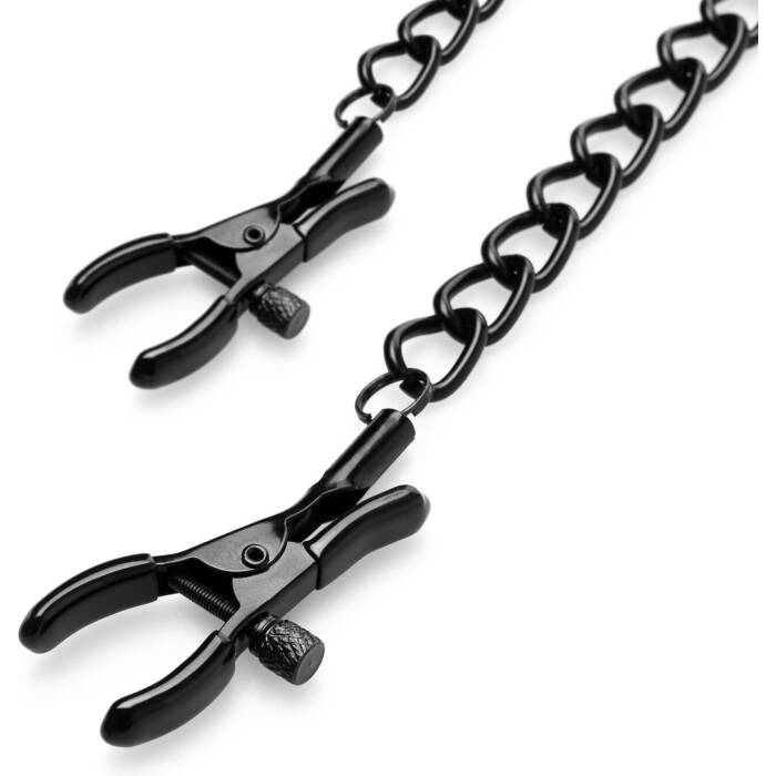 Затискачі для сосків Bedroom Fantasies Nipple Clamps with Chain - Black