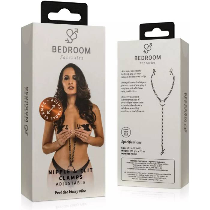 Затискачі для сосків та клітора Bedroom Fantasies: Nipple & Clitoral Clamps, чорні