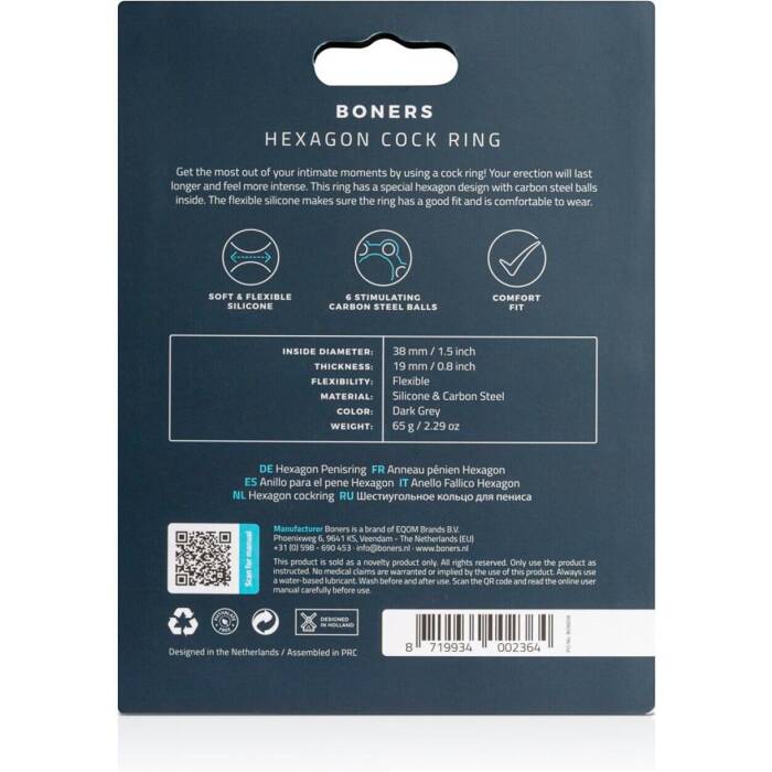 Ерекційне кільце Boners Hexagon Cock Ring