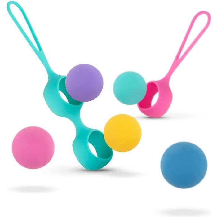 Набір вагінальних кульок PMV20: Vita – Kegel Ball Set, маса 40, 50, 60 г, два тримачі