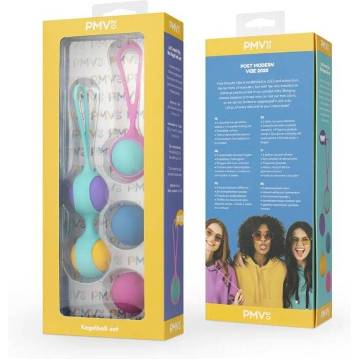 Набір вагінальних кульок PMV20: Vita – Kegel Ball Set, маса 40, 50, 60 г, два тримачі