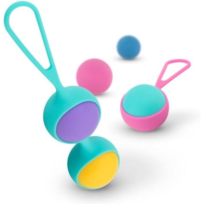 Набір вагінальних кульок PMV20: Vita – Kegel Ball Set, маса 40, 50, 60 г, два тримачі