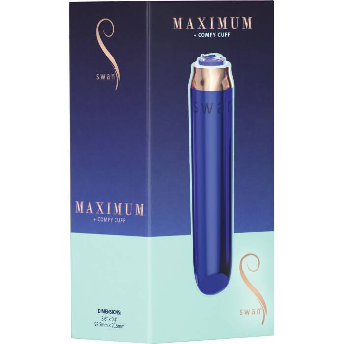 Віброкуля Swan Maximum + Comfy Cuff Blue, суперпотужна, різна інтенсивність, силіконова манжета