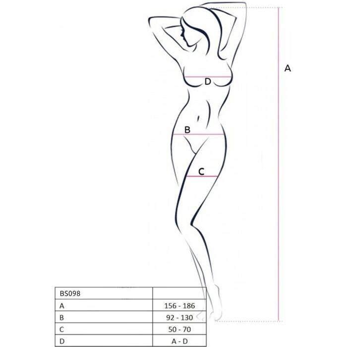 Бодістокінг з крилами Passion BS098 One Size, red, середня сітка, відкритий доступ