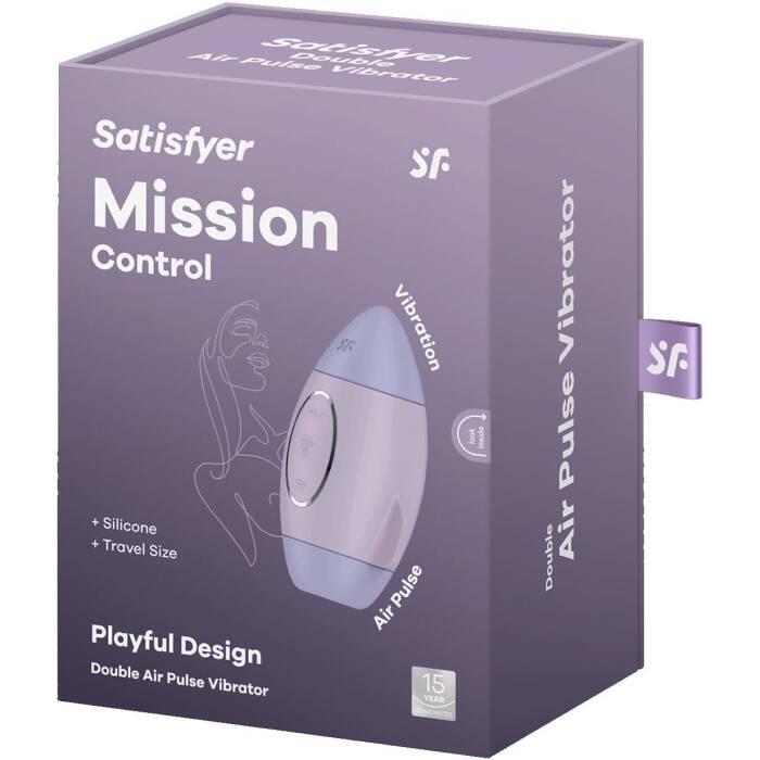 Вакуумний стимулятор з вібрацією Satisfyer Mission Control Violet, 2 незалежні мотори