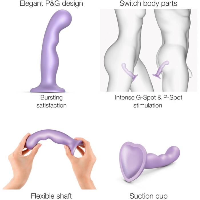 Насадка для страпона Strap-On-Me Dildo Plug P&G Lilas Metallic S