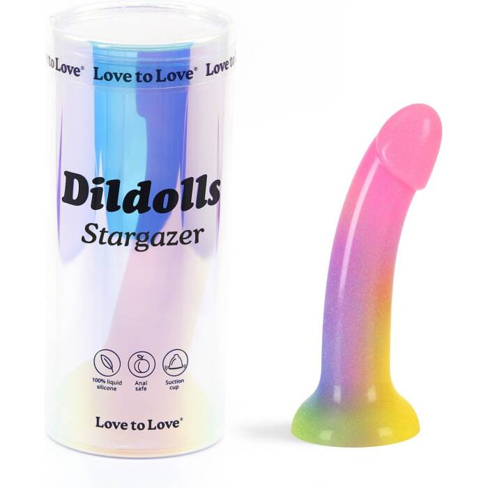 Дилдо з градієнтом та блискітками Love To Love Dildolls — Stargazer, ультрам’який