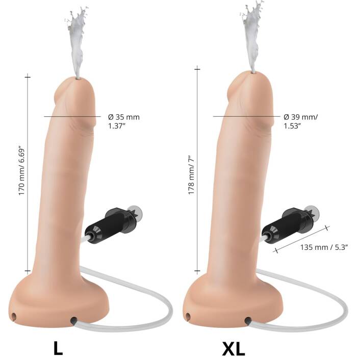 Фалоімітатор, що кінчає Strap-On-Me Squirting Cum Dildo Realistic Flash, діам. 3,9 см, силікон