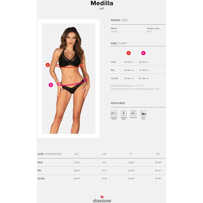 Комплект Obsessive Medilla 2-pcs set XL/2XL
