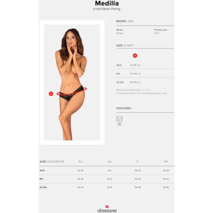 Трусики Obsessive Medilla crotchless thong XL/2XL