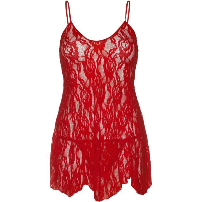 Сорочка бебі-дол Leg Avenue Rose Lace Flair Chemise Red, One Size