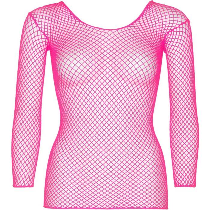 Сітчастий топ Leg Avenue Long Sleeves T-Shirts Neon Pink, One Size