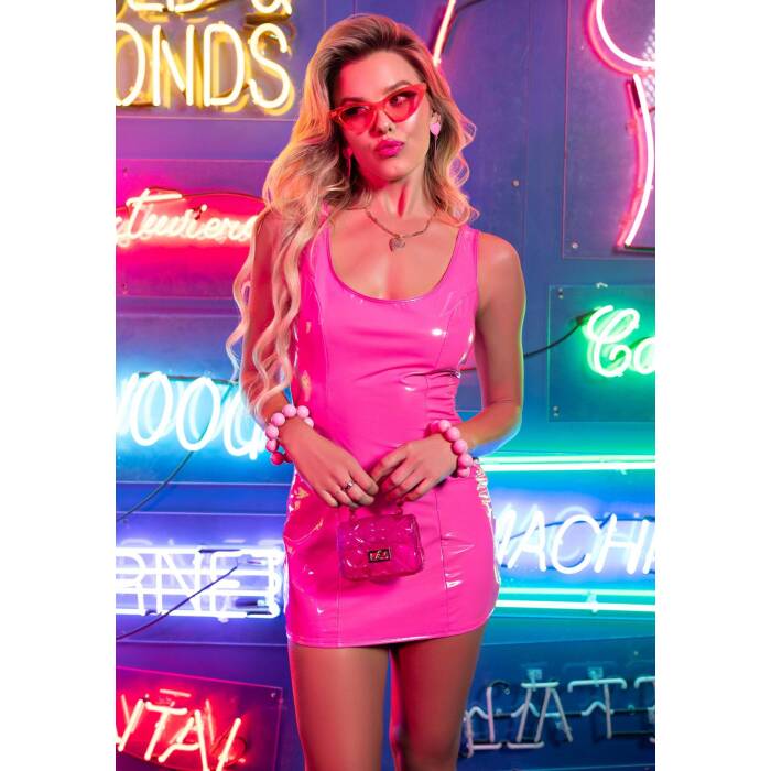 Вінілова мінісукня Leg Avenue Pink vinyl mini dress S, рожева