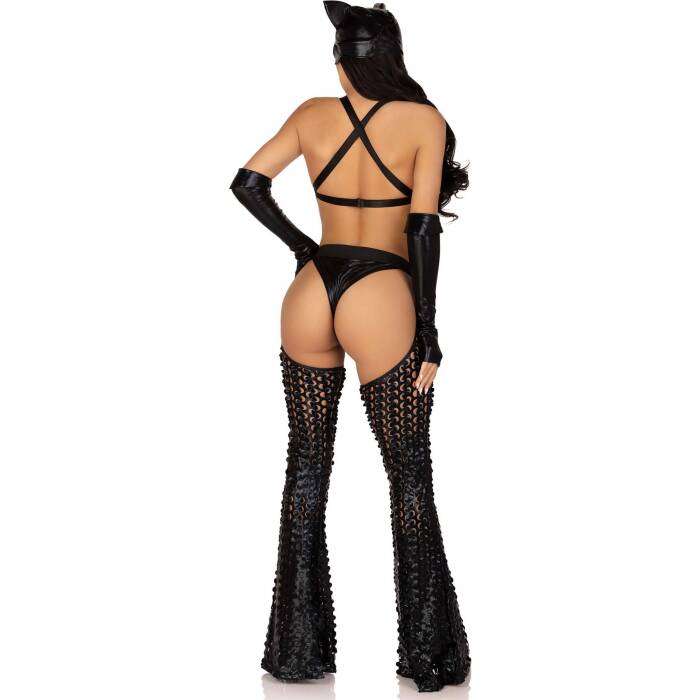 Еротичний костюм кішечки-пані Leg Avenue Mistress Kitty M, рукавички, комбінезон, маска