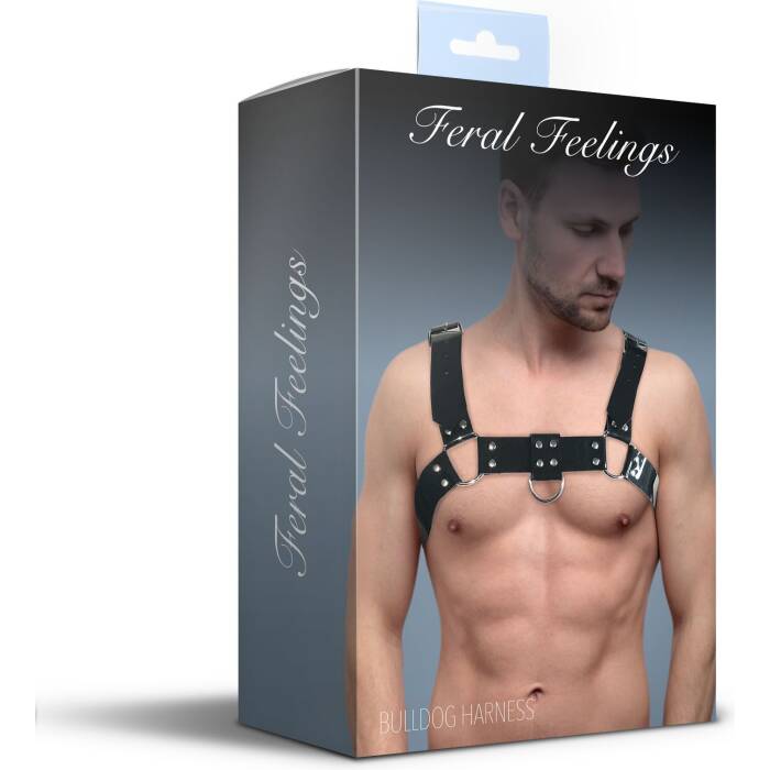 Чоловіча портупея на груди Feral Feelings - Bulldog Harness Black