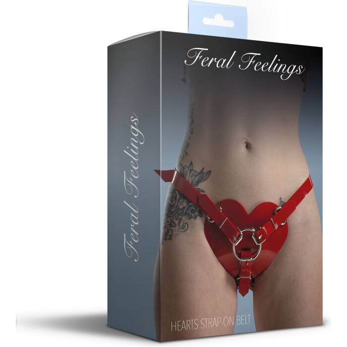 Трусики Серце для страпону Feral Feelings - Hearts Strap-on Belt Red