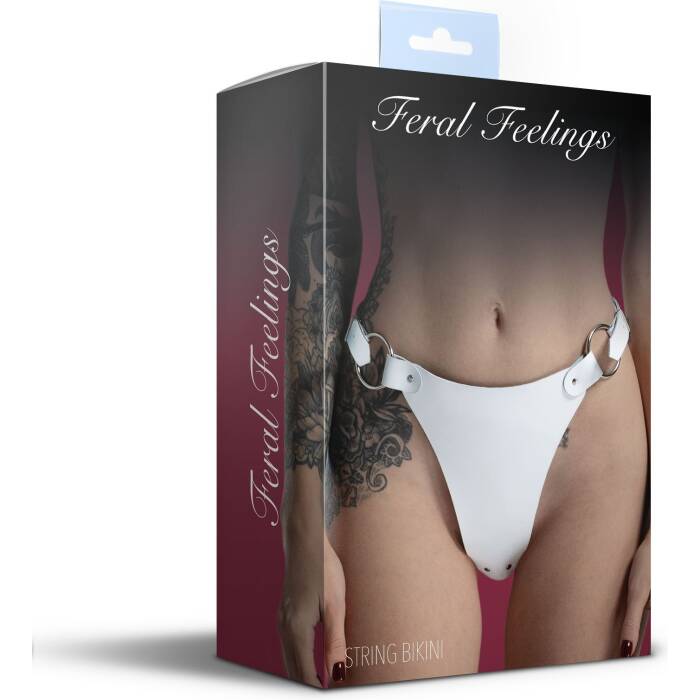 Трусики з натуральної шкіри Feral Feelings - String Bikini White