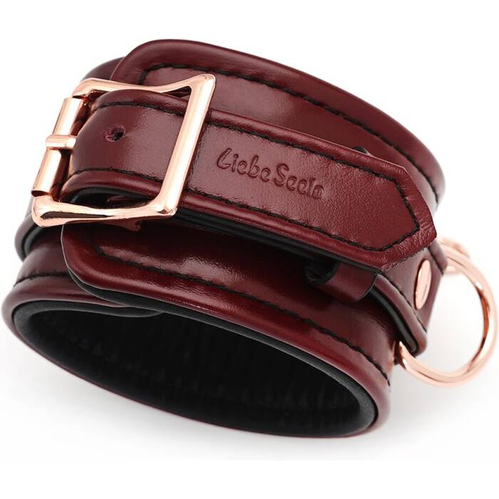 Шкіряні поножі Liebe Seele Wine Red Ankle Cuffs, знімний ланцюжок-кріплення