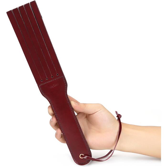 Двосторонній паддл Liebe Seele Wine Red Spanking Paddle, натуральна шкіра