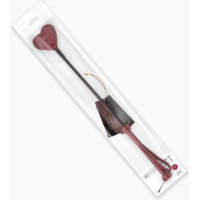 Шльопалка-сердечко Liebe Seele Wine Red Riding Crop with Heart-Shape Tip, натуральна шкіра