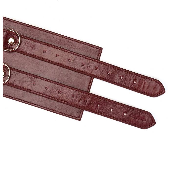 Шкіряний пояс для бондажу Liebe Seele Wine Red Waist Cuff, S Size