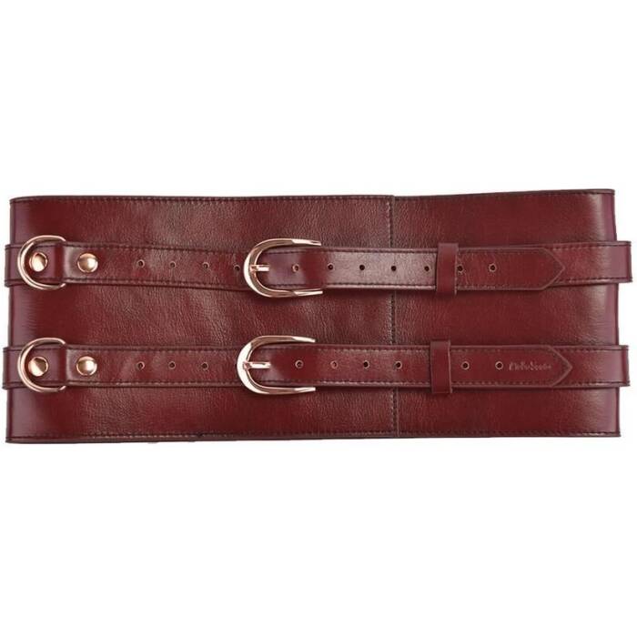 Шкіряний пояс для бондажу Liebe Seele Wine Red Waist Cuff, S Size