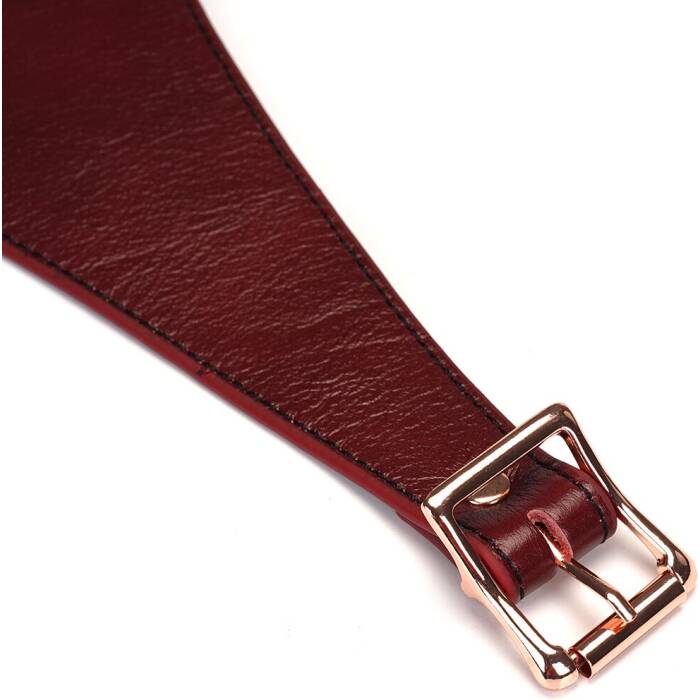 Шкіряні трусики для страпона Liebe Seele Wine Red Strap on Harness, універсальний розмір