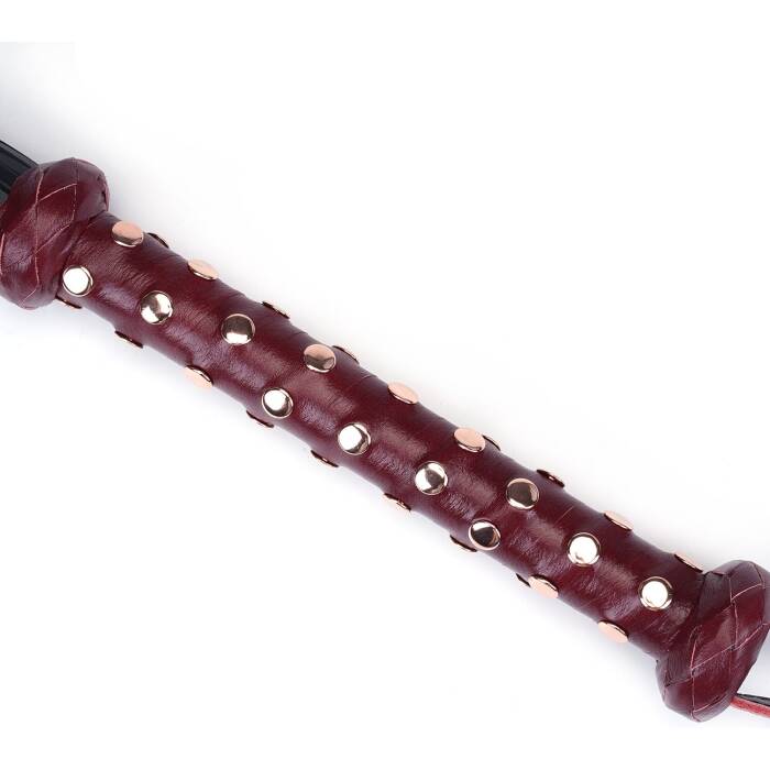 Флогер Liebe Seele Wine Red Studded Flogger, натуральна шкіра