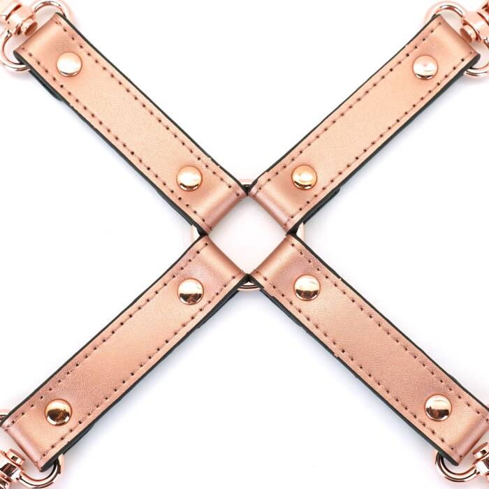 Хрестовина для фіксації Liebe Seele Rose Gold Memory Hog Tie, натуральна шкіра, рожеве золото