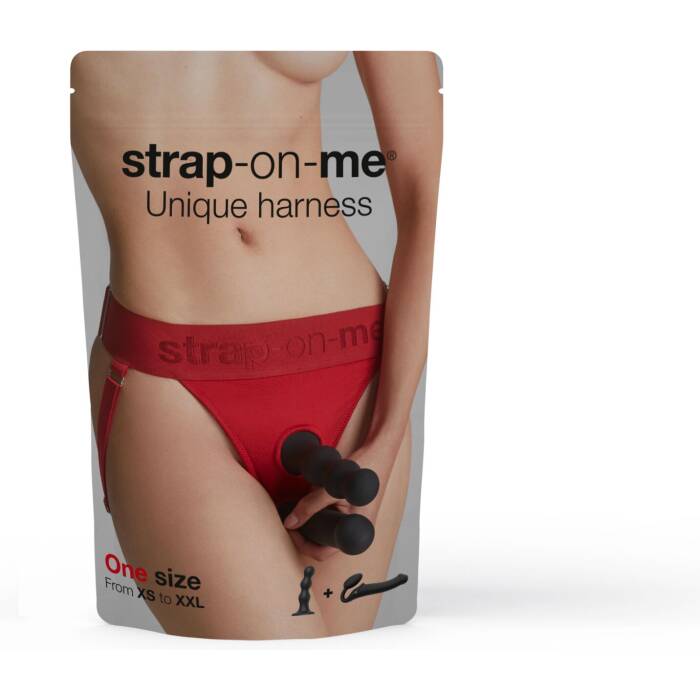 Трусики для страпона Strap-On-Me HARNAIS LINGERIE UNIQUE, One Size, червоні