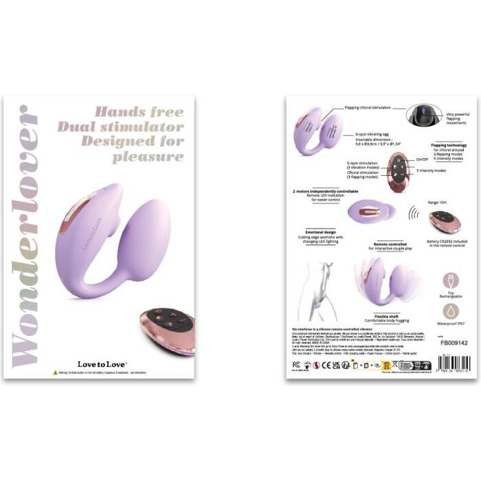 Віброяйце з вакуумною кліторальною стимуляцією Love To Love Wonderlover VIVA MAUVE